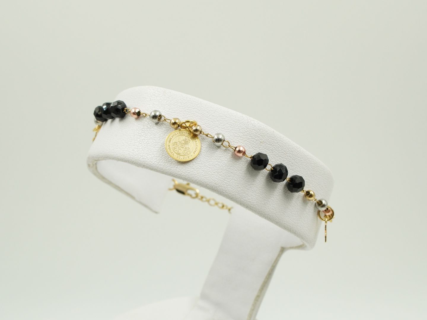 Miniatura 2 de Pulsera San Miguel 3 oros circón negro